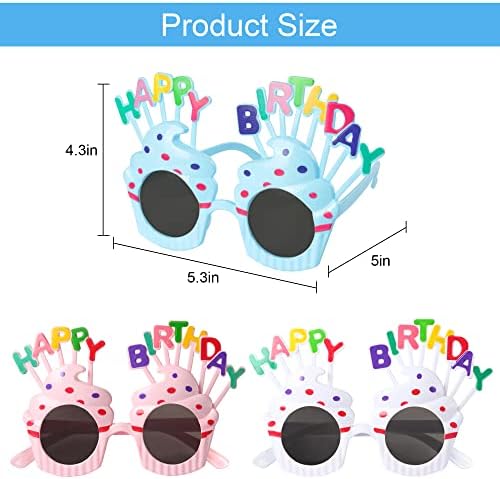 Happy Birthday Sunglasses 3 Pack for Kids and Adults