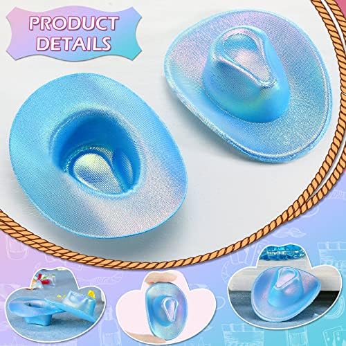 Sotiff Neon Blue Mini Cowboy Hat Party Decoration