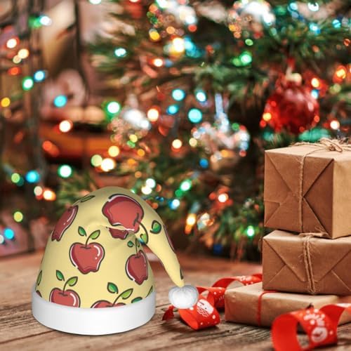 Salelf Apple Santa Hat for Kids Baby Christmas Plush Headwear