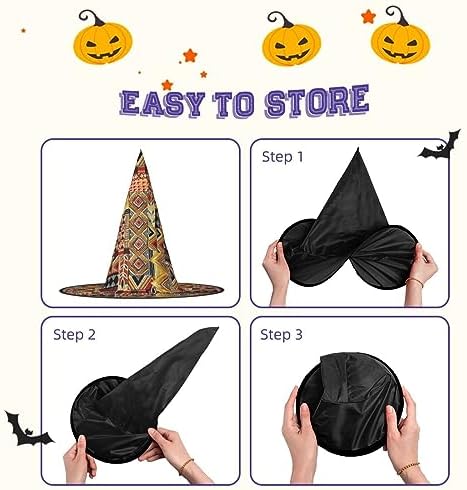 JBYJBX African Textile Patchwork Witch Hat