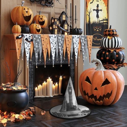 London Print Witch Hat for Halloween Parties