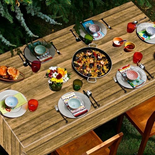 4pcs Wood Grain Tablecloth for Birthday Parties and Barbecues
