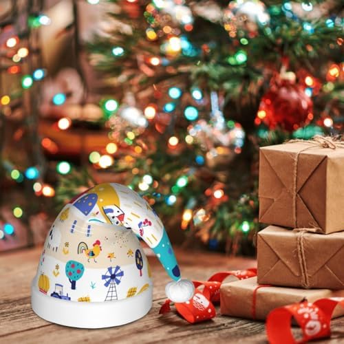 Funny Farm Santa Hat for Kids Christmas Party Headwear