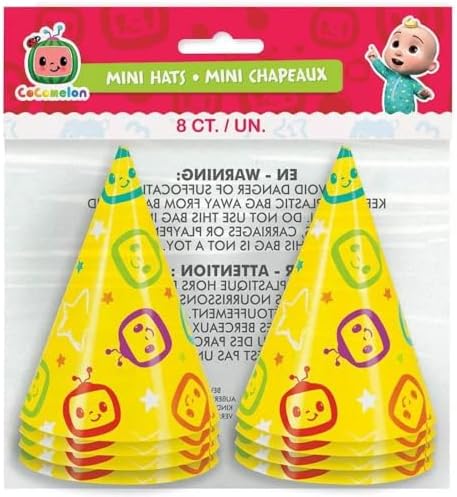 Cocomelon Mini Party Hats Pack of 8