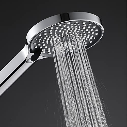 UWEREBFM Chrome Handheld Shower Head Set with 3 Settings and 15M Hose