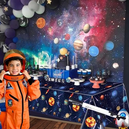 2 Pack Outer Space Tablecloths Solar System Decor