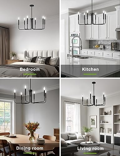 L LOHAS LED 6-Light Black Chandeliers