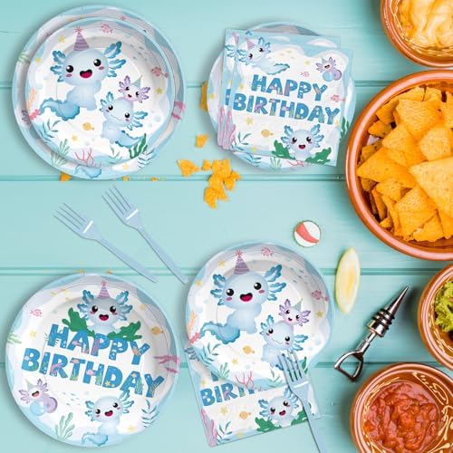 Grencian 96 Pcs Axolotl Party Supplies Set