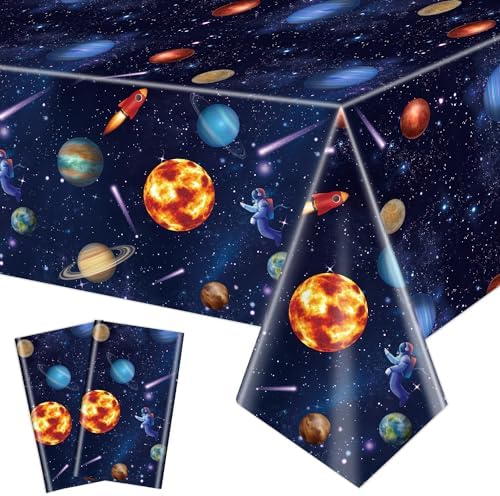 2 Pack Outer Space Tablecloths Solar System Decor