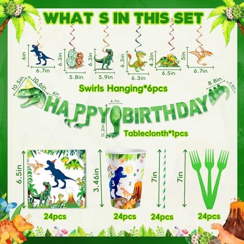 154ps 3rd Birthday Dino Party Tableware Set