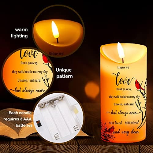 Gerrii Flameless Cardinal Candles for Bereavement Sympathy Gifts