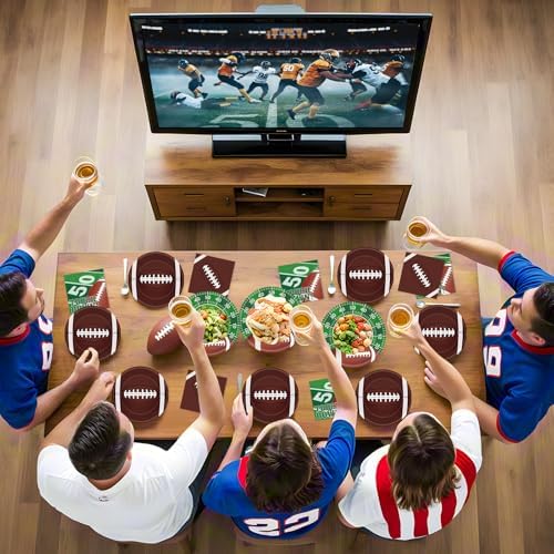 96 Pcs Football Party Plates Napkins Set