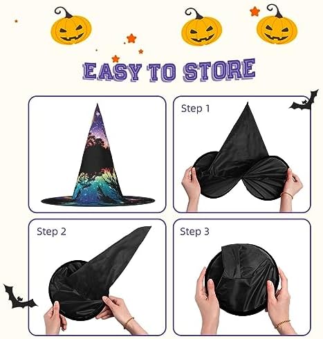 Night Sky With Trees Print Witch Hat for Halloween Parties