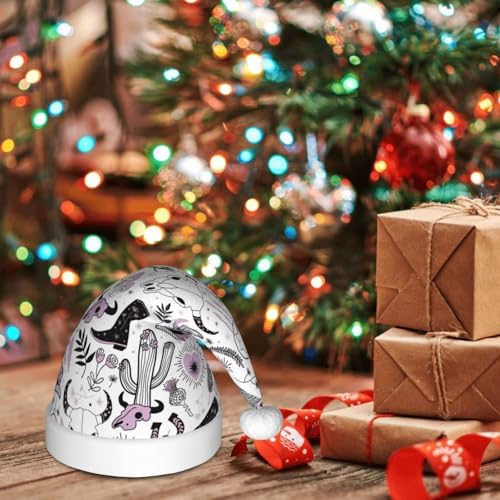 Salelf Cowboy Santa Hat for Kids Baby Christmas Hat Plush