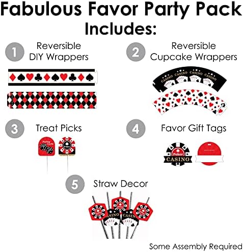 Big Dot of Happiness Las Vegas Party Favor Set - 100 Pieces