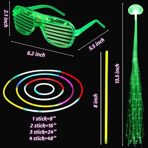 442pcs Glow Sticks Party Pack with LED Glasses and Accessories