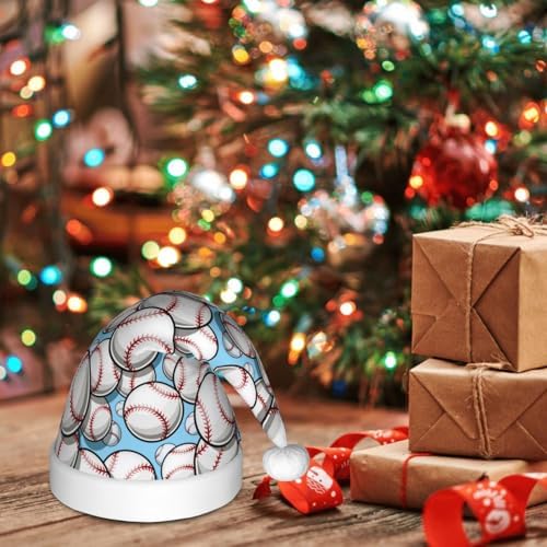 Salelf Baseball Santa Hat for Kids Christmas Party