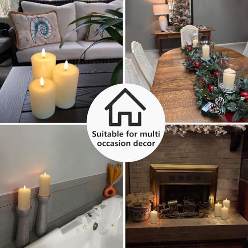 Flameless Candles with Remote and Timer Real Wax Pack of 3