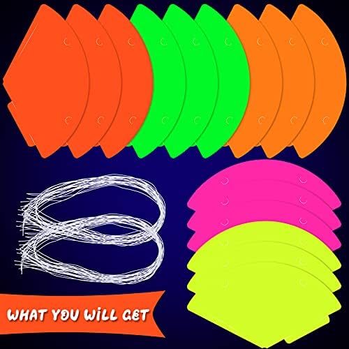 Zonon 15 Pcs Neon UV Blacklight Reactive Party Hats
