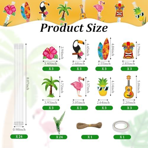 Cinrobiye 24 Pcs Tropical Party Favor Kit