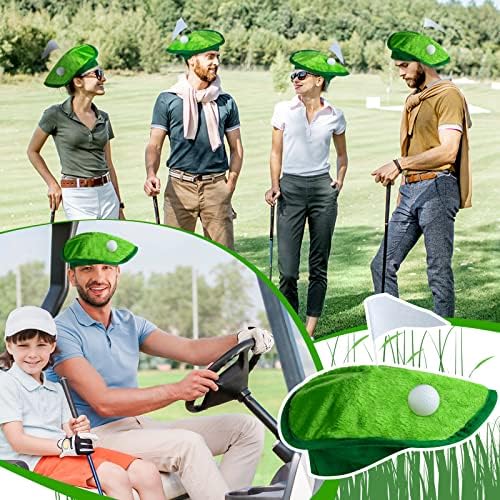 Funny Novelty Golfer Beret Hat with Golf Ball Flag