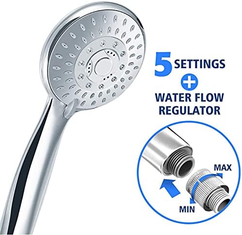 UWEREBFM High Pressure Handheld Shower with 5 Functions and 15M Hose