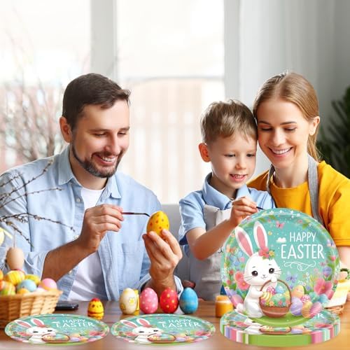 75 Pcs Easter Tableware Set for 25 Guests