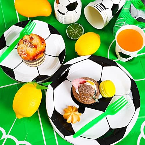 Durony 121-Piece Soccer Party Tableware Set
