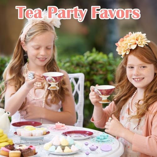 24 Piece Mini Tea Party Favors Set with Cards and Organza Bags