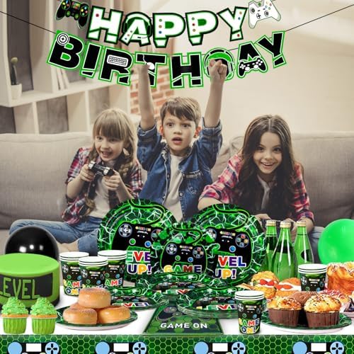 16 Guests Video Game Party Tableware Set