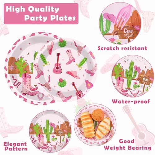 96Pcs Western Cowgirl Party Tableware Set