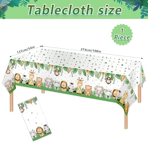 Safari Animal Birthday Party Supplies Set 108Pcs Serve 16