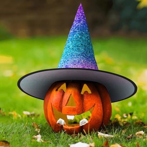 Glitter Sequin Spot Print Witch Hat for Halloween Parties