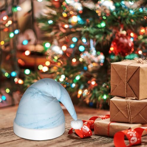 Blue Marble Santa Hat for Kids Baby Christmas Hats