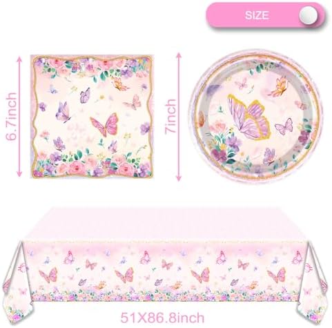 OULUN Butterfly Party Plates Set for 20