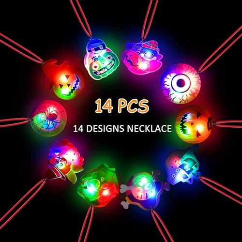 Halloween LED Necklace Bracelets Set for Party Decorations