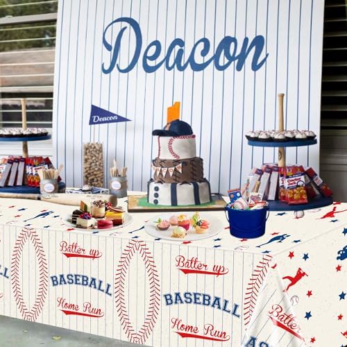 2 Pack Baseball Tablecloths 51x87 Inch Decor