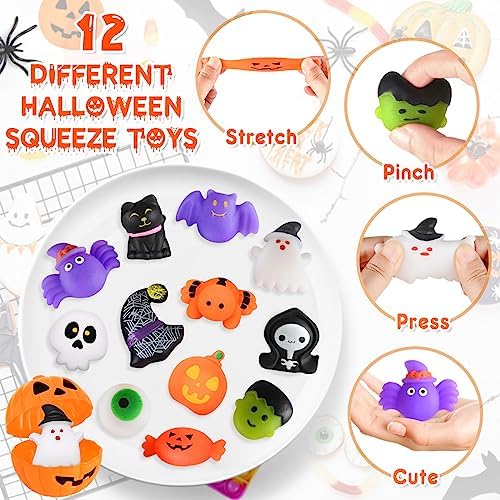 48 Halloween Party Favor Toys Pack with Treats