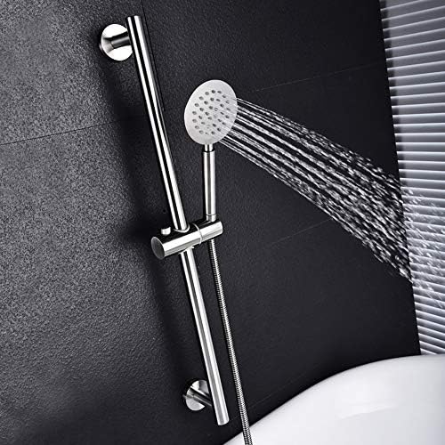 Adjustable Round Handheld Showerhead Set with 304 Stainless Steel Finish