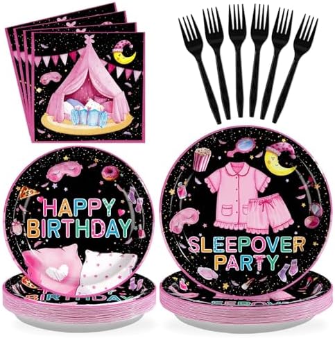 Grencian 96 Pcs Sleepover Party Supplies Set