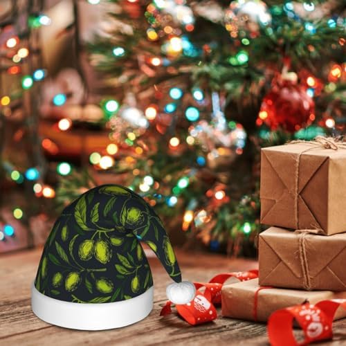 Salelf Green Branch Olive Santa Hat for Kids