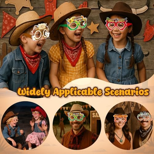 LovesTown 36PCS Western Party Favors Paper Glasses
