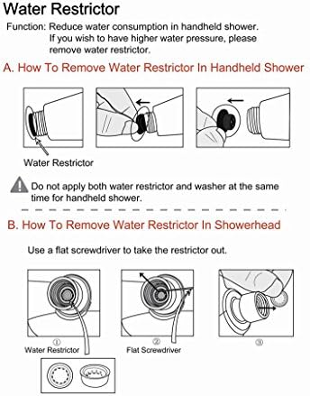 Ana Bath 6-Inch 3-Function Handheld Showerhead Combo with 8 Foot Stainless Steel Hose