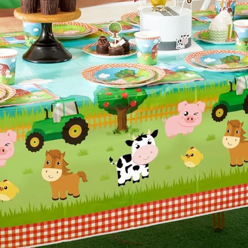 WERNNSAI Farm Animal Table Cloth - 54 x 108