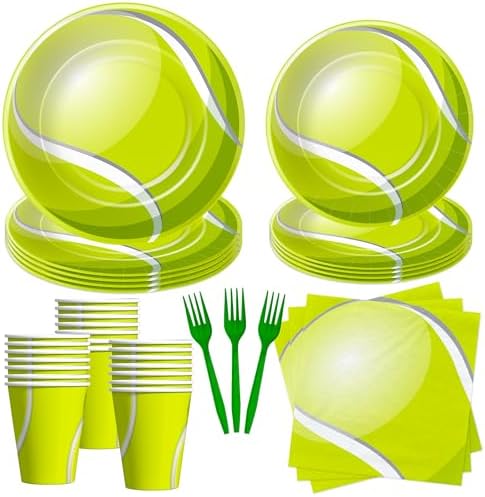 Tennis Birthday Plates Napkins Set for 24 Guests
