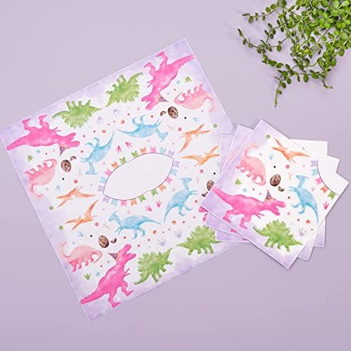 WERNNSAI Pink Dinosaur Party Plates 64 PCS Decorations