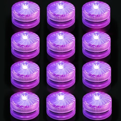 Purple Submersible LED Lights 12 Pack