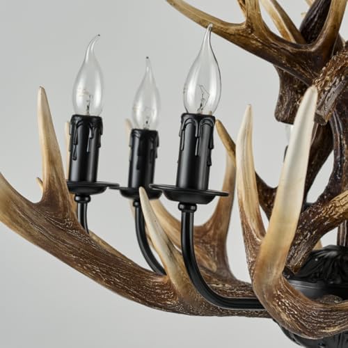 Rustic Deer Antler Chandelier 8 Light Farmhouse