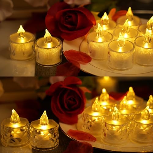 24 Pack Flameless LED Tea Light Candles for Decorations