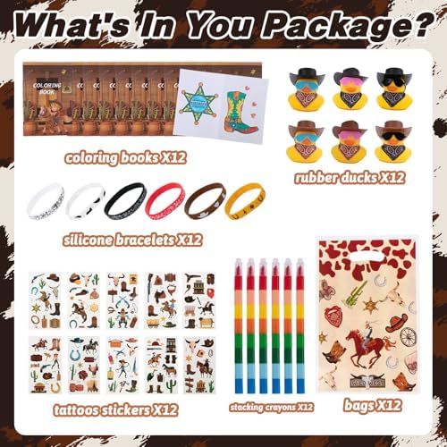 72 Pcs Western Cowboy Party Favor Set